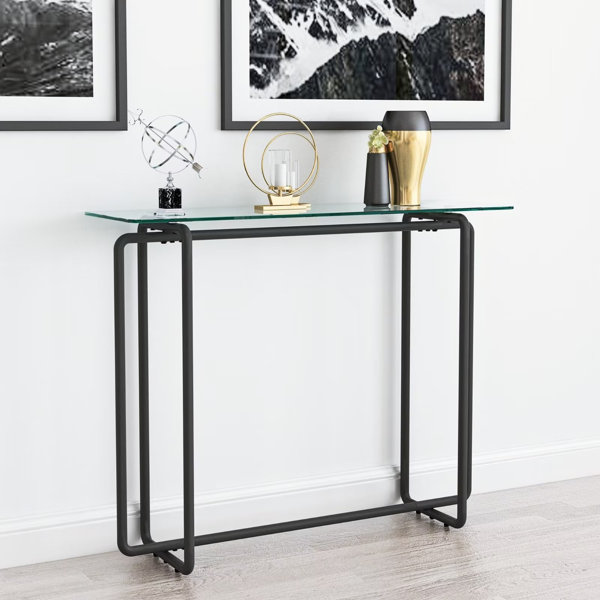 Ivy Bronx Modern Tempered Glass Console Table Wayfair
